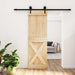 Skyvedør Naturlig og svart 70 x 210 cm Massiv Furu Tre