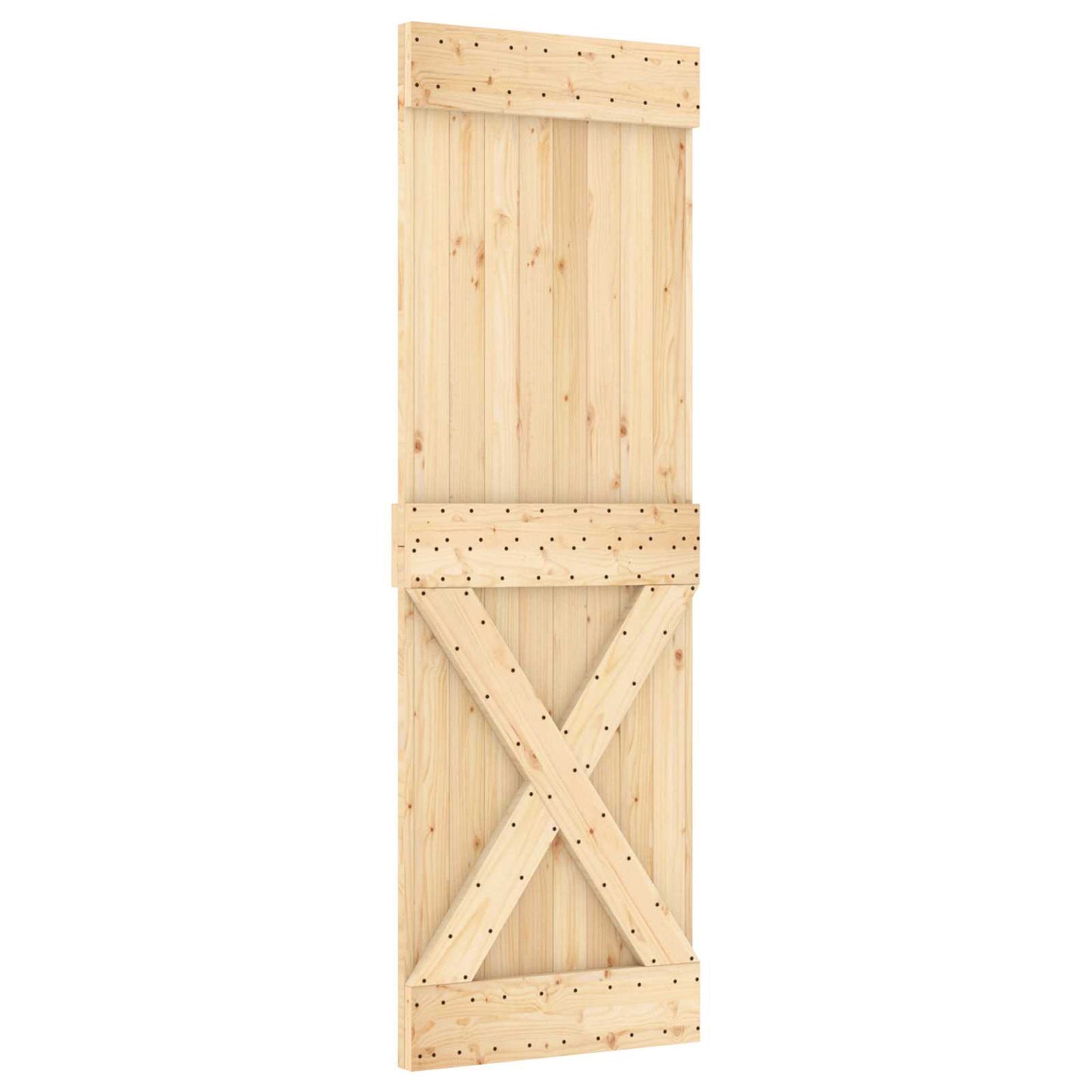 Skyvedør Naturlig og svart 70 x 210 cm Massiv Furu Tre