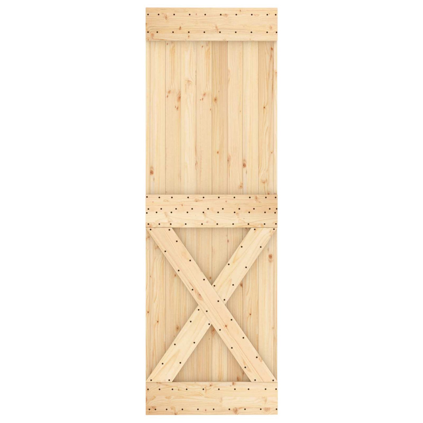 Skyvedør Naturlig og svart 70 x 210 cm Massiv Furu Tre