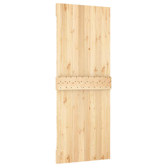 Skyvedør Naturlig og svart 80 x 210 cm Massiv Furu Tre
