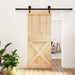 Skyvedør Naturlig og svart 85 x 210 cm Massiv Furu Tre