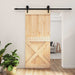 Skyvedør Naturlig og svart 90 x 210 cm Massiv Furu Tre