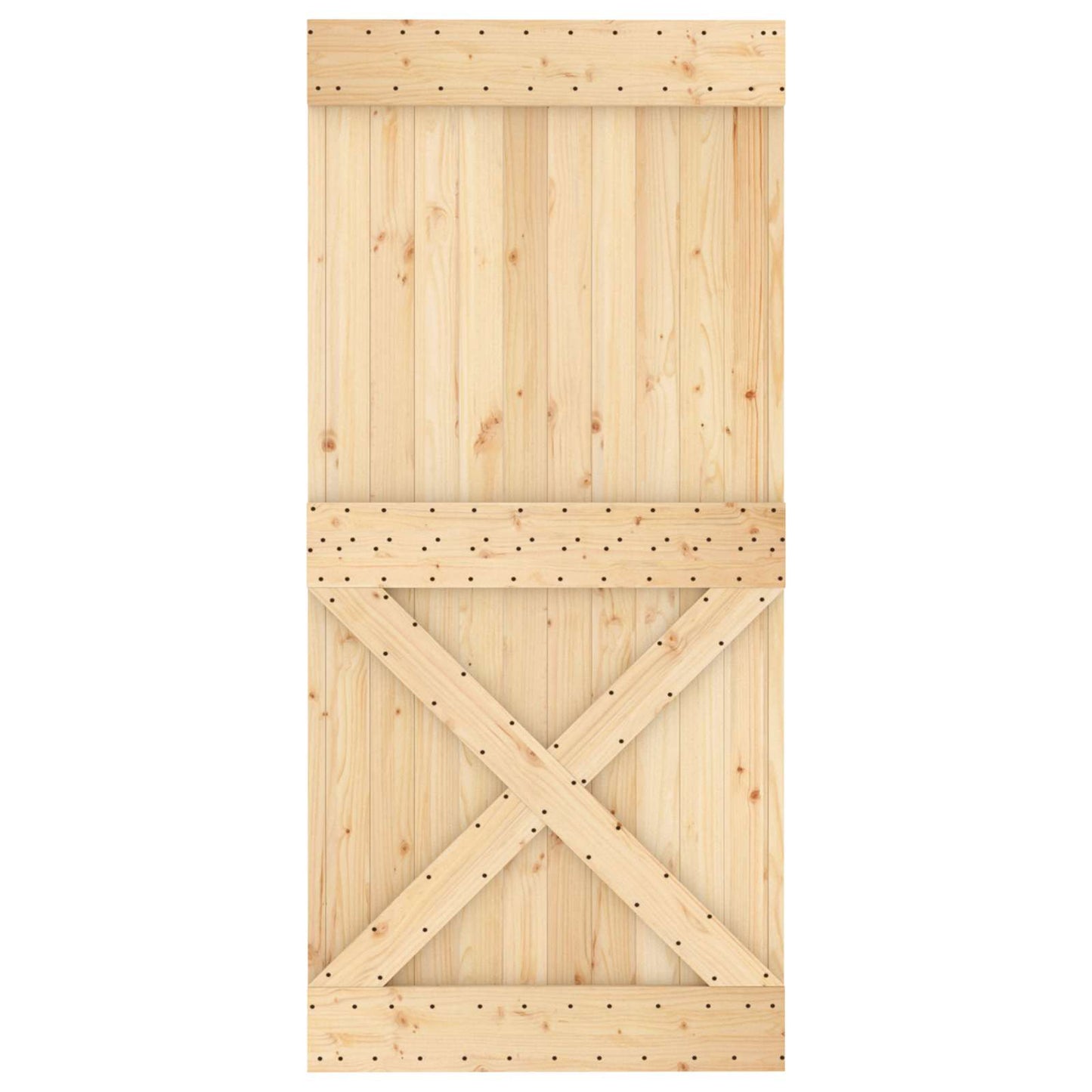 Skyvedør Naturlig og svart 95 x 210 cm Massiv Furu Tre
