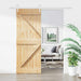 Skyvedør Naturlig og Hvit 85 x 210 cm Massiv Furu Tre