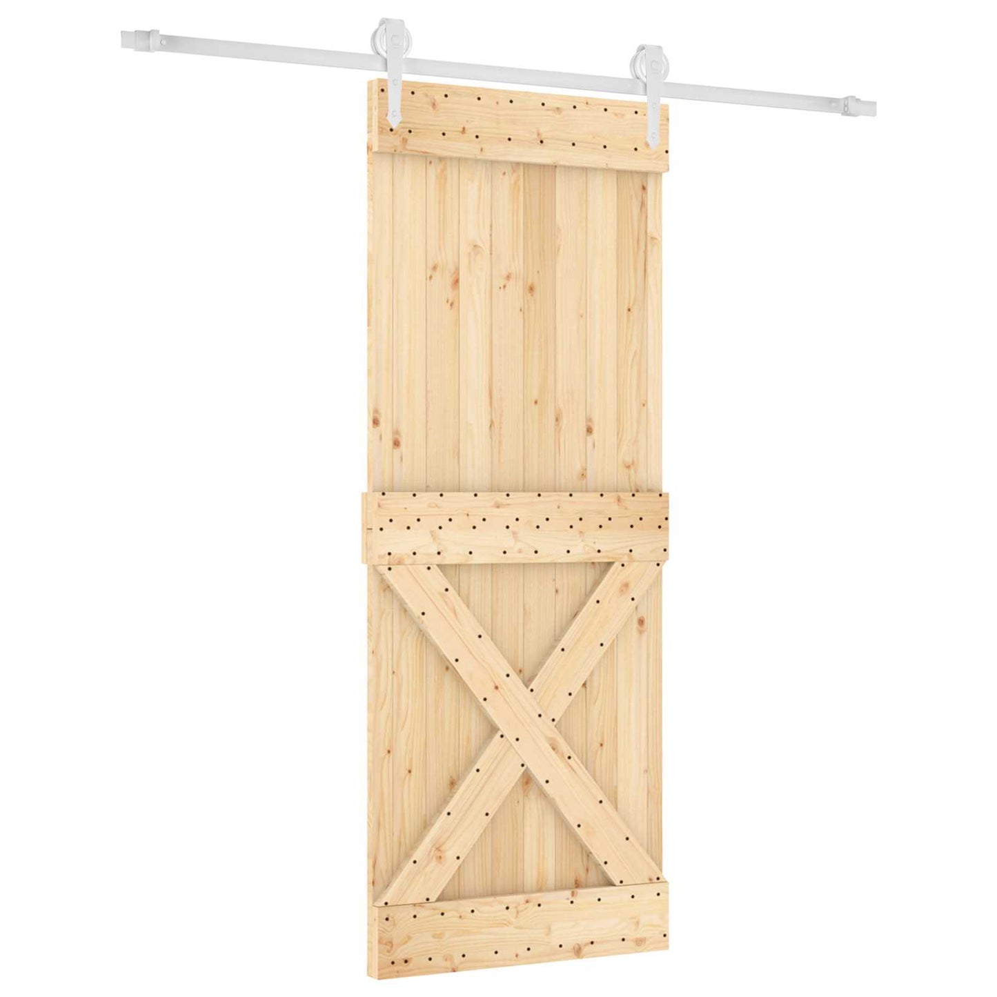 Skyvedør Naturlig og Hvit 90 x 210 cm Heltre furu