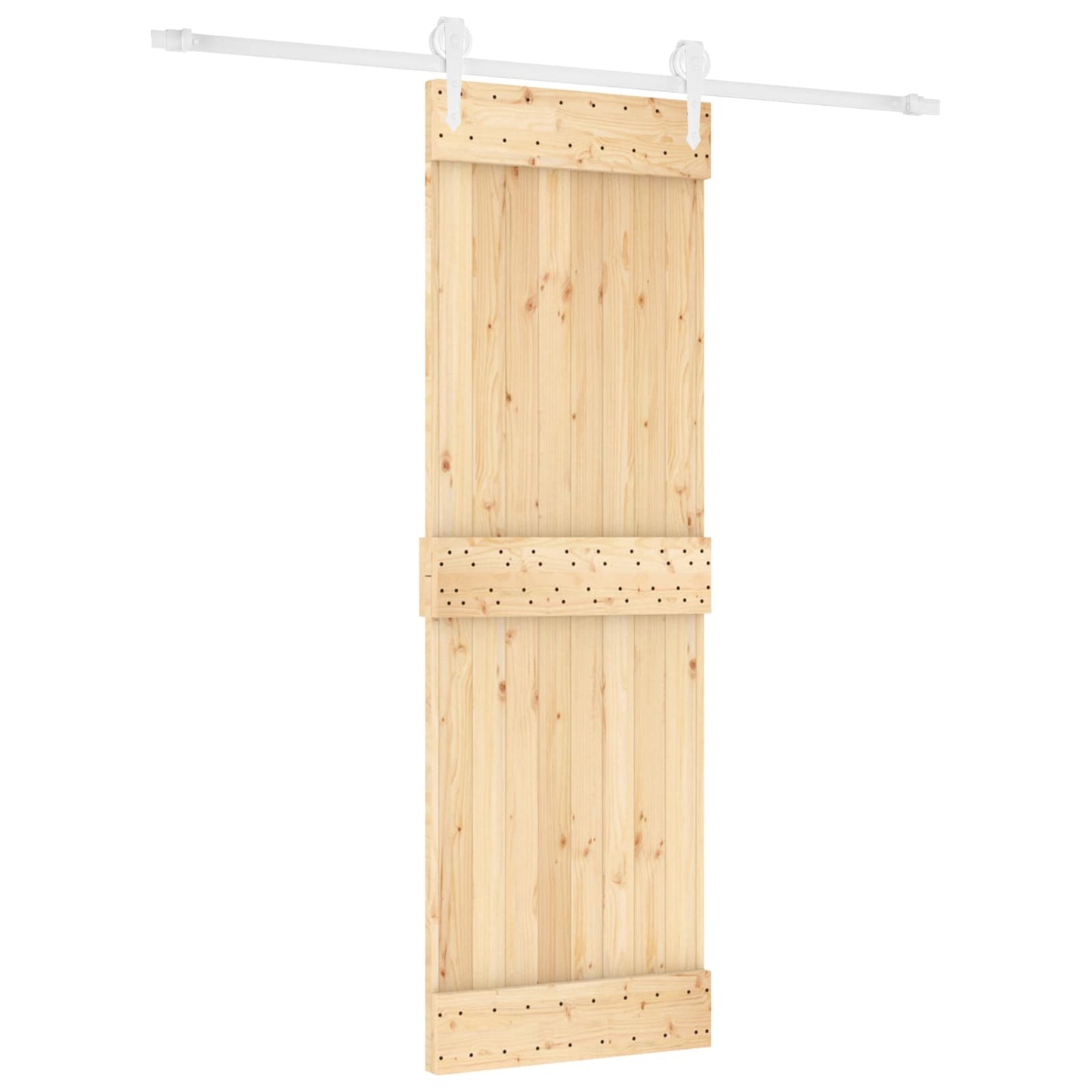 Skyvedør Naturlig og Hvit 70 x 210 cm Massiv Furu Tre