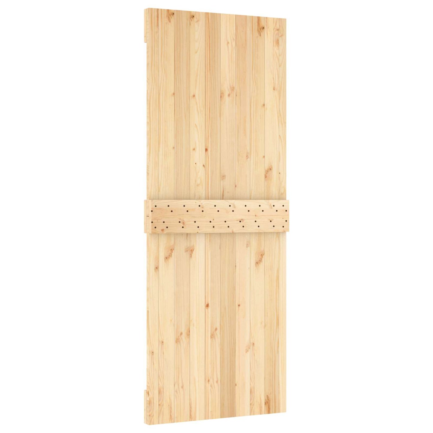 Skyvedør Naturlig og Hvit 80 x 210 cm Massiv Furu Tre