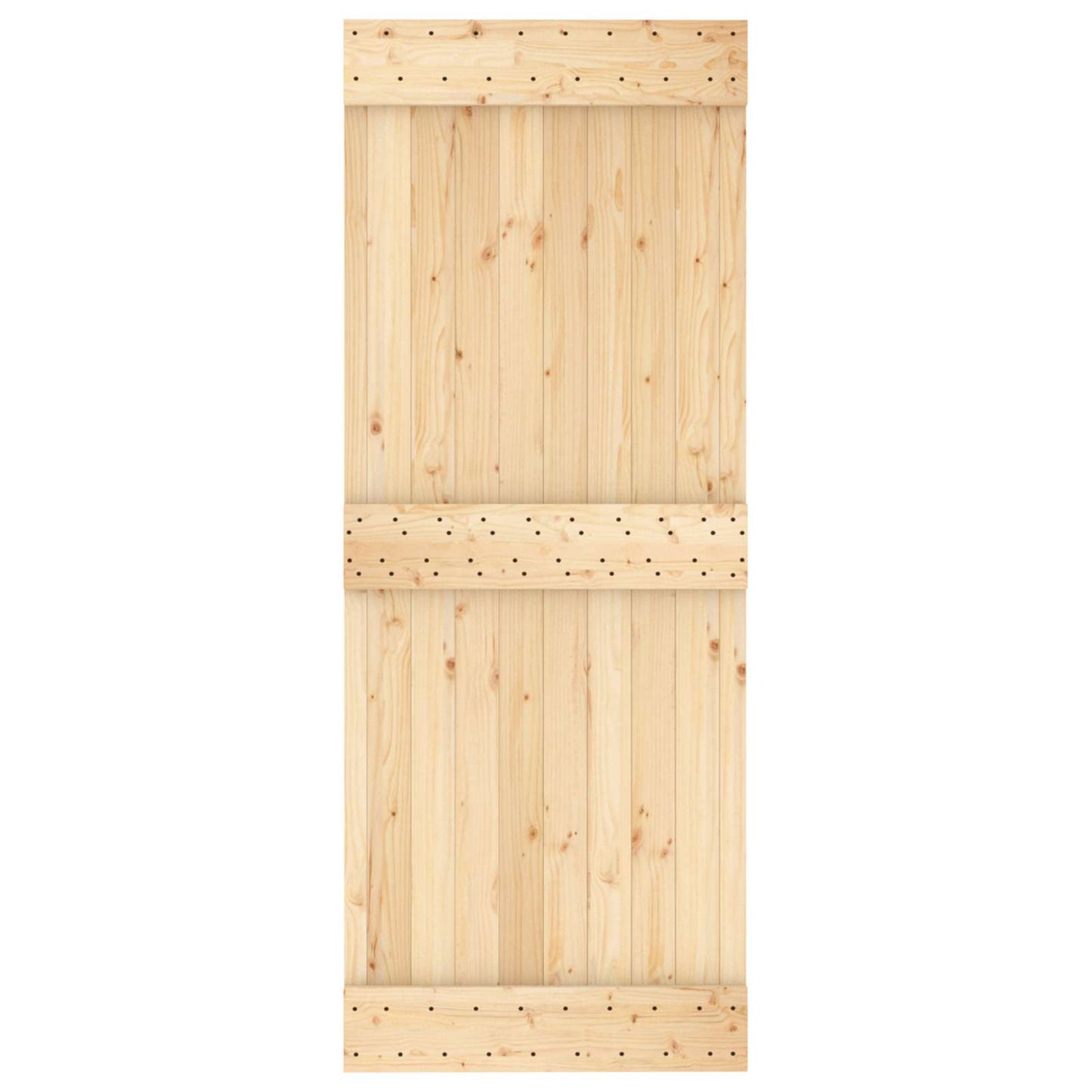 Skyvedør Naturlig og Hvit 80 x 210 cm Massiv Furu Tre