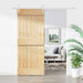 Skyvedør Naturlig og Hvit 85 x 210 cm Massiv Furu Tre