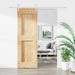 Skyvedør Naturlig og Hvit 70 x 210 cm Massiv Furu Tre