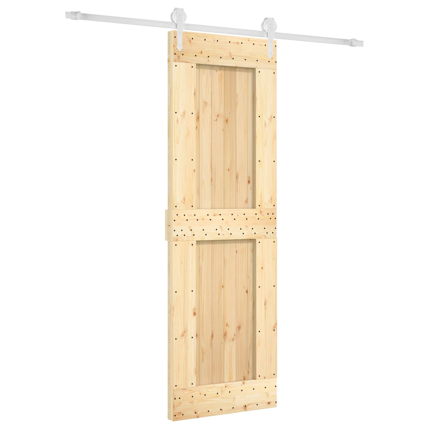 Skyvedør Naturlig og Hvit 70 x 210 cm Massiv Furu Tre