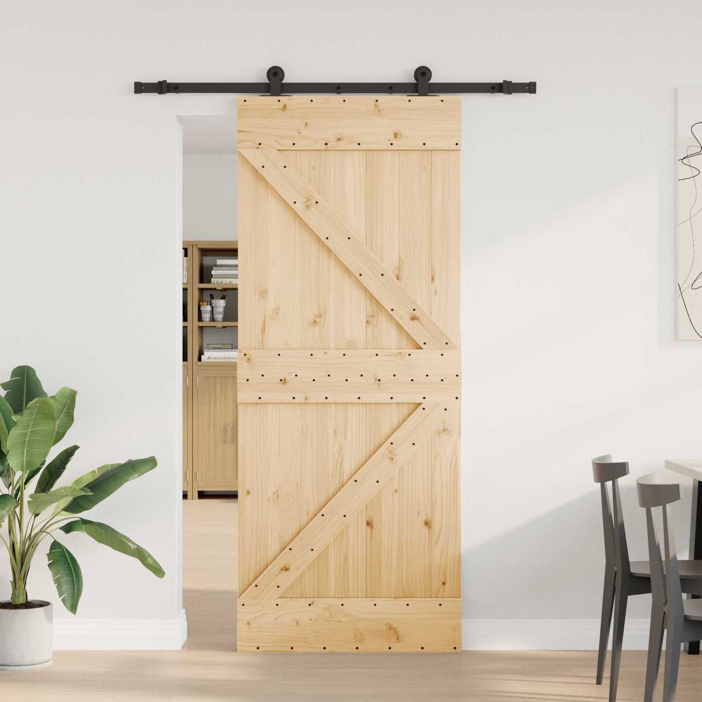 Skyvedør NARVIK 85 x 210 cm (152,5 cm) Naturlig og svart