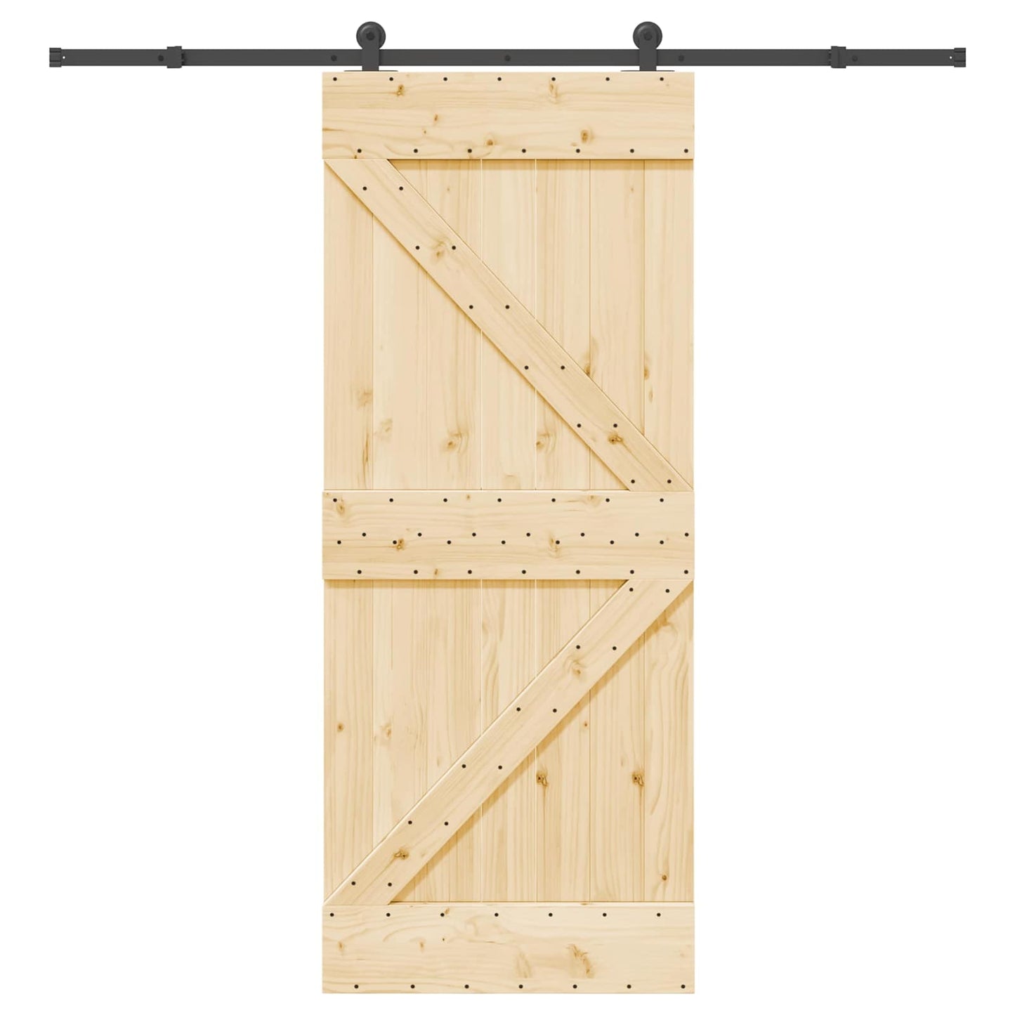 Skyvedør NARVIK Naturlig og svart 85 x 210 cm (213,5 cm)
