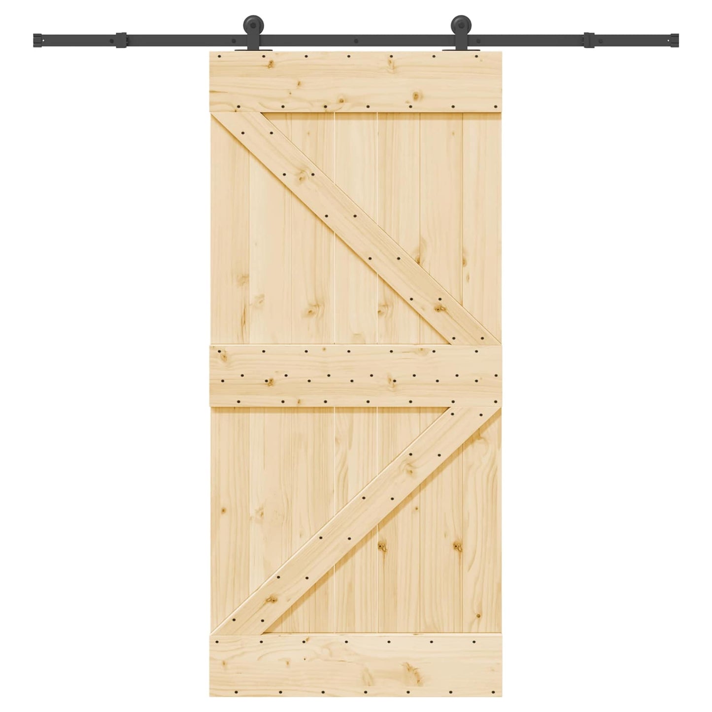 Skyvedør NARVIK Naturlig og svart 95 x 210 cm (213,5 cm)