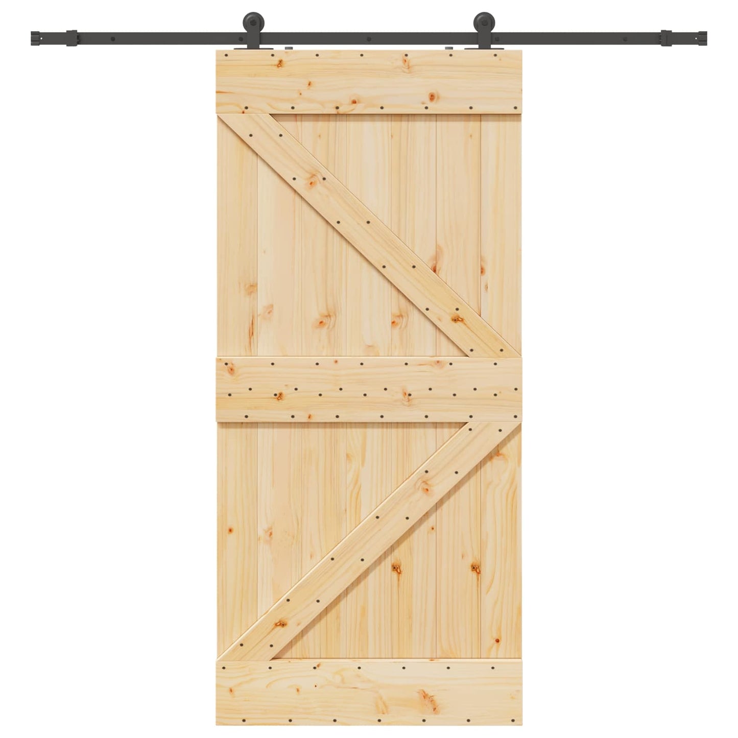 Skyvedør NARVIK Naturlig og svart 100 x 210 cm (213,5 cm)