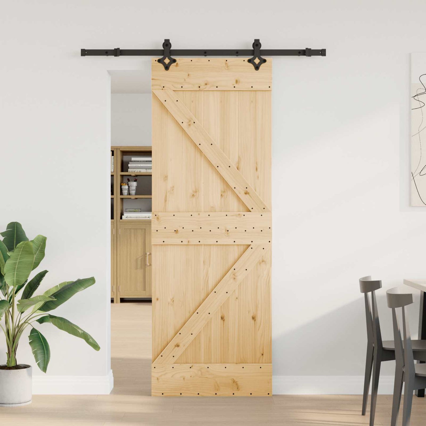 Skyvedør NARVIK Naturlig og svart 70 x 210 cm (152,5 cm)