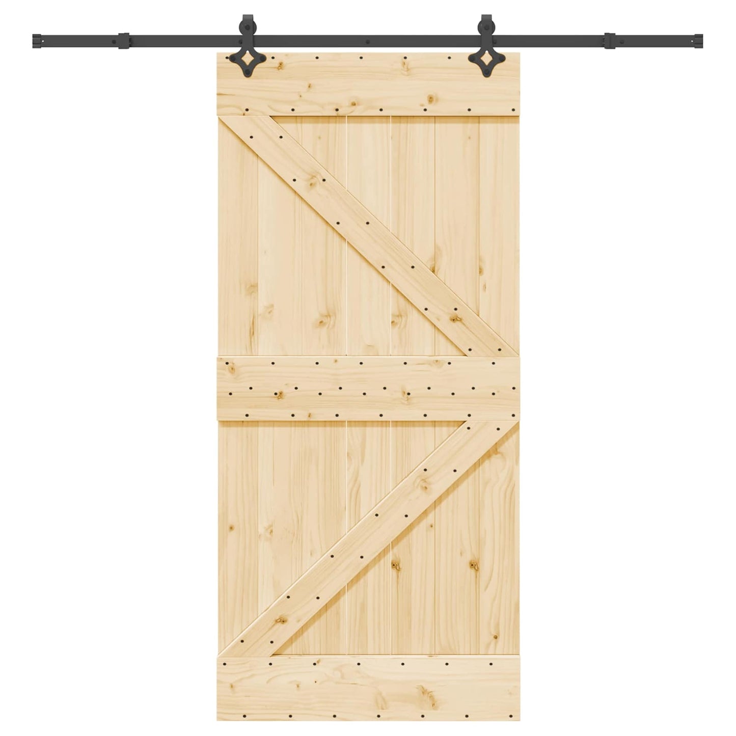 Skyvedør NARVIK Naturlig og svart 95 x 210 cm (213,5 cm)