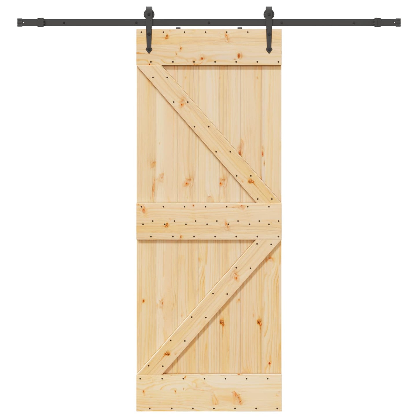 Skyvedør NARVIK Naturlig og svart 80 x 210 cm (213,5 cm)