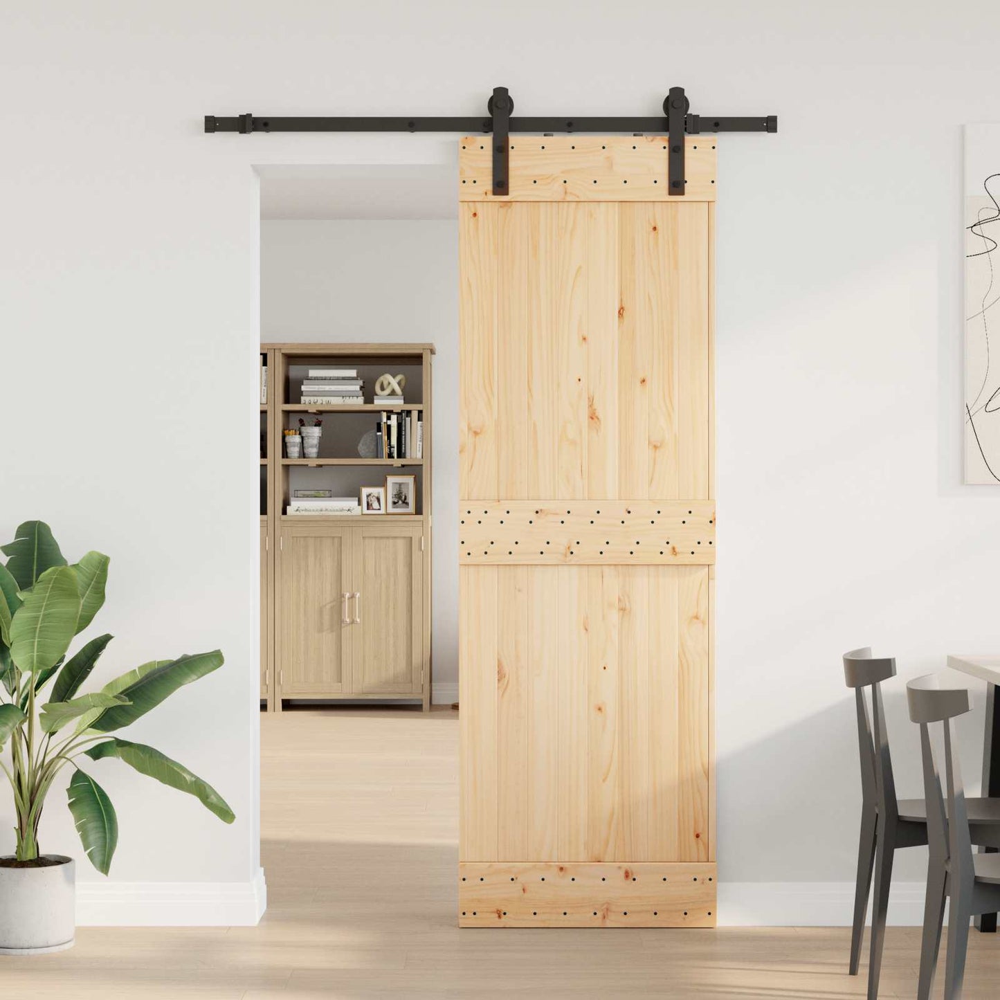 Skyvedør NARVIK Naturlig og svart 70 x 210 cm (152,5 cm)