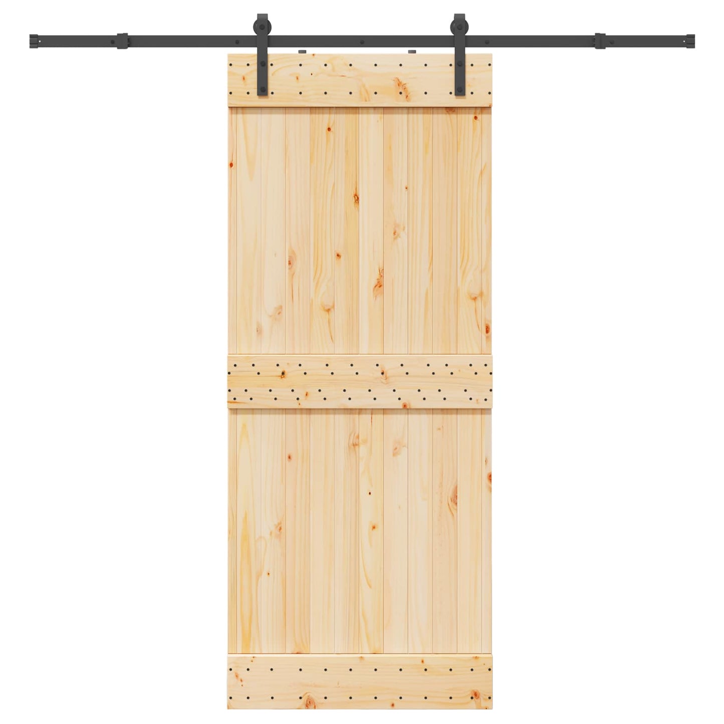 Skyvedør NARVIK Naturlig og svart 85 x 210 cm (213,5 cm)