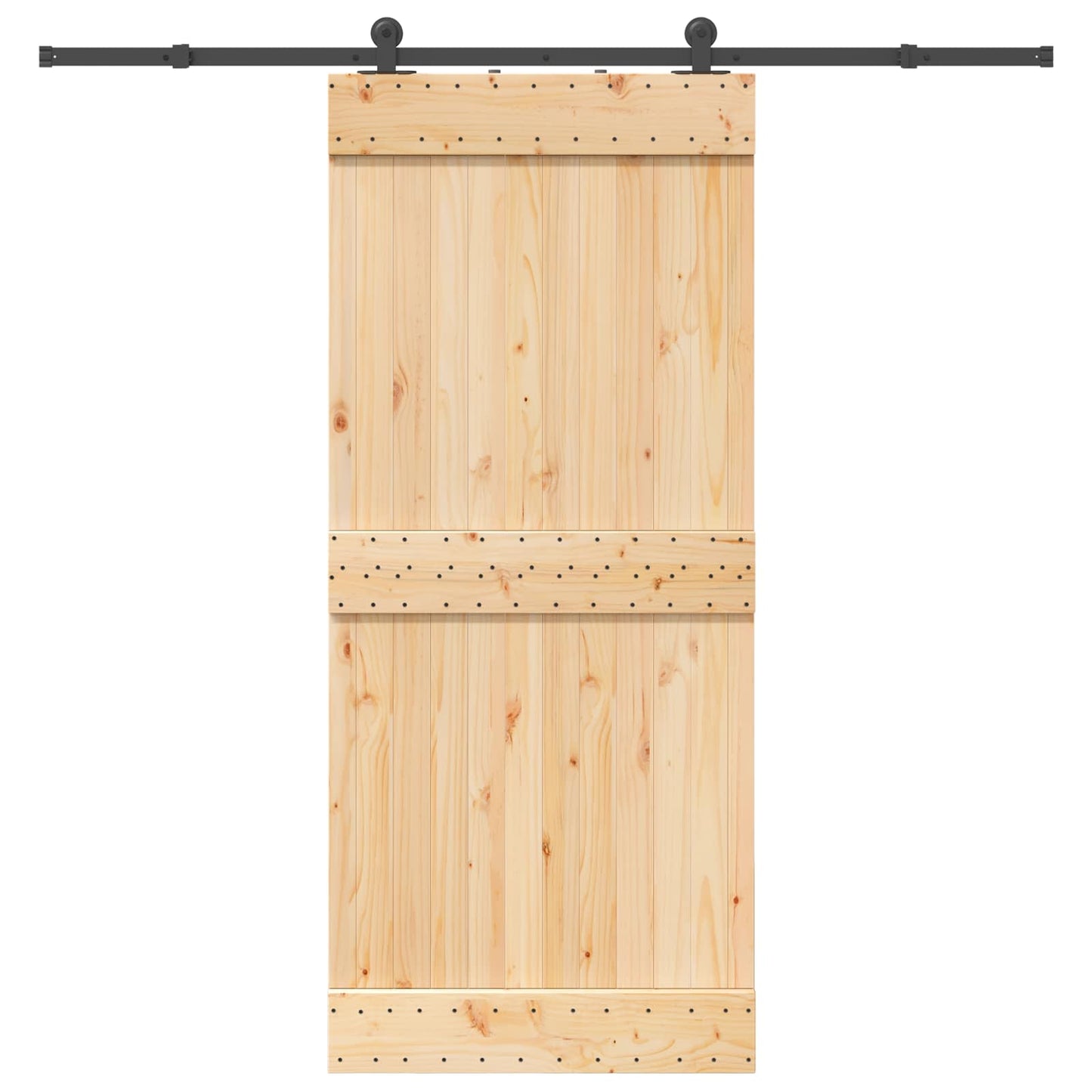 Skyvedør NARVIK Naturlig og svart 90 x 210 cm (213,5 cm)