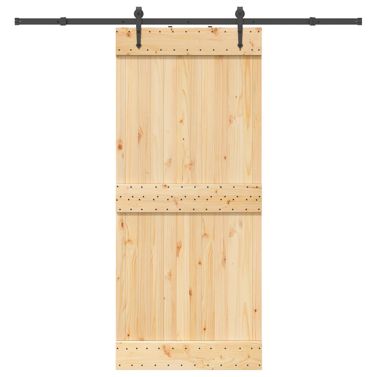 Skyvedør NARVIK Naturlig og svart 90 x 210 cm (213,5 cm)