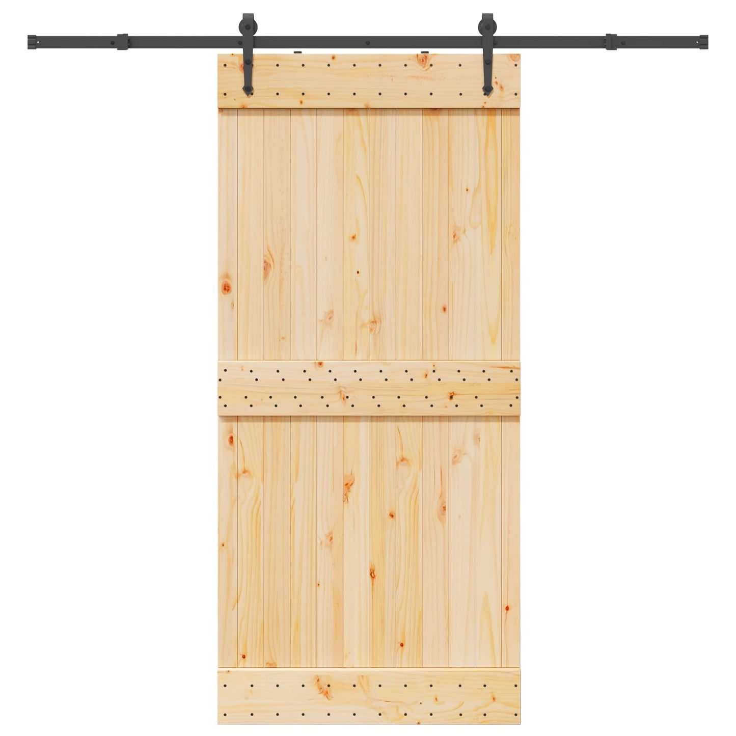Skyvedør NARVIK Naturlig og svart 95 x 210 cm (213,5 cm)