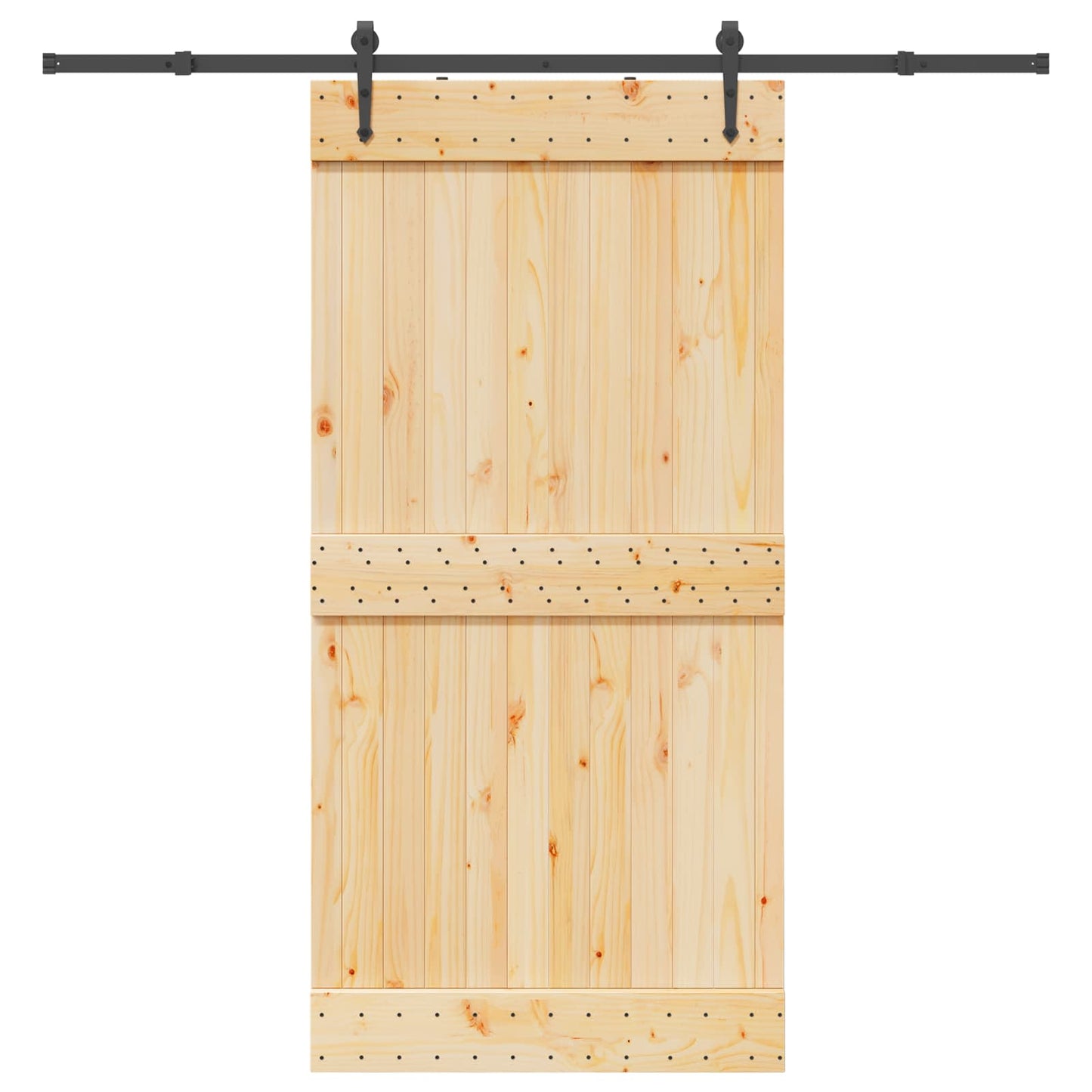Skyvedør NARVIK Naturlig og svart 100 x 210 cm (213,5 cm)
