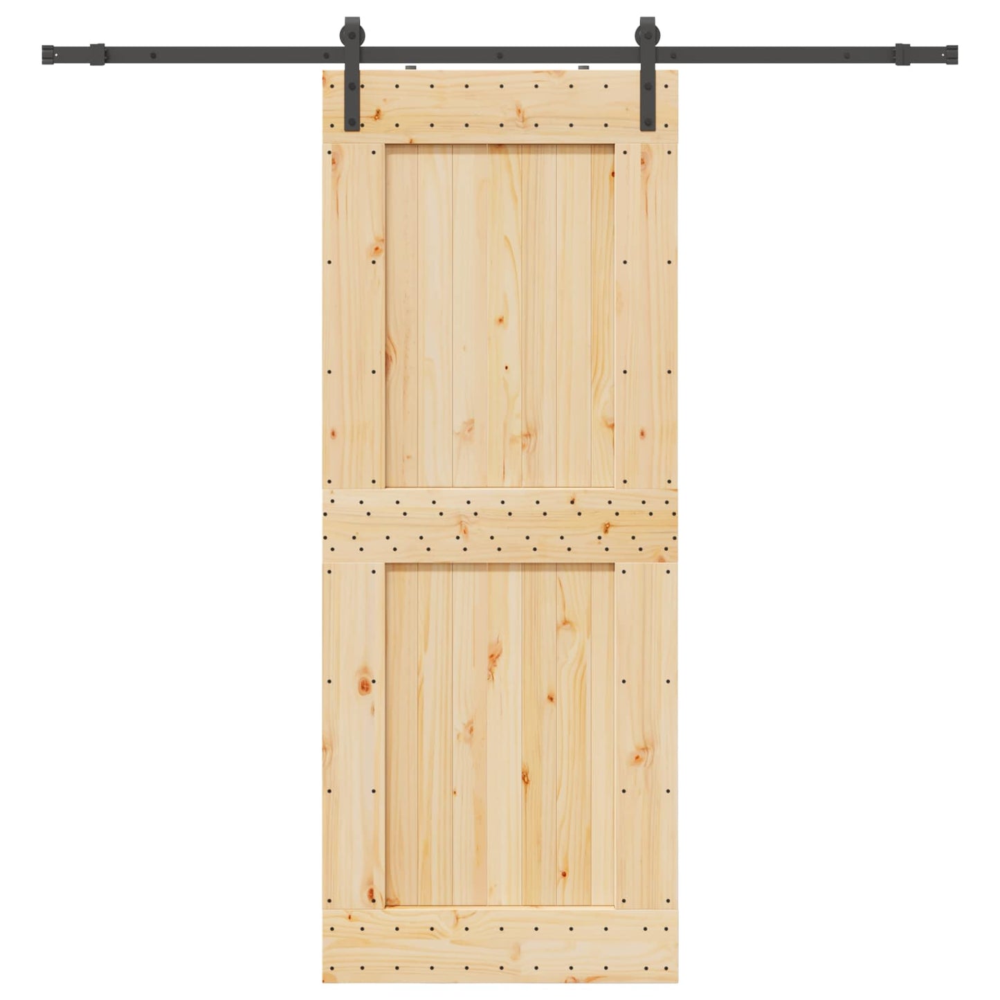 Skyvedør NARVIK Naturlig og svart 90 x 210 cm (213,5 cm)