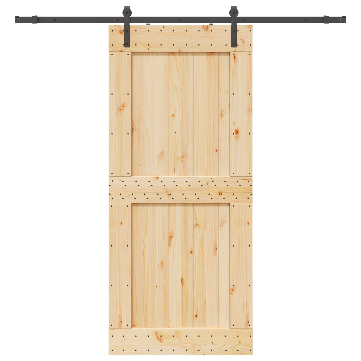 Skyvedør NARVIK Naturlig og svart 100 x 210 cm (213,5 cm)
