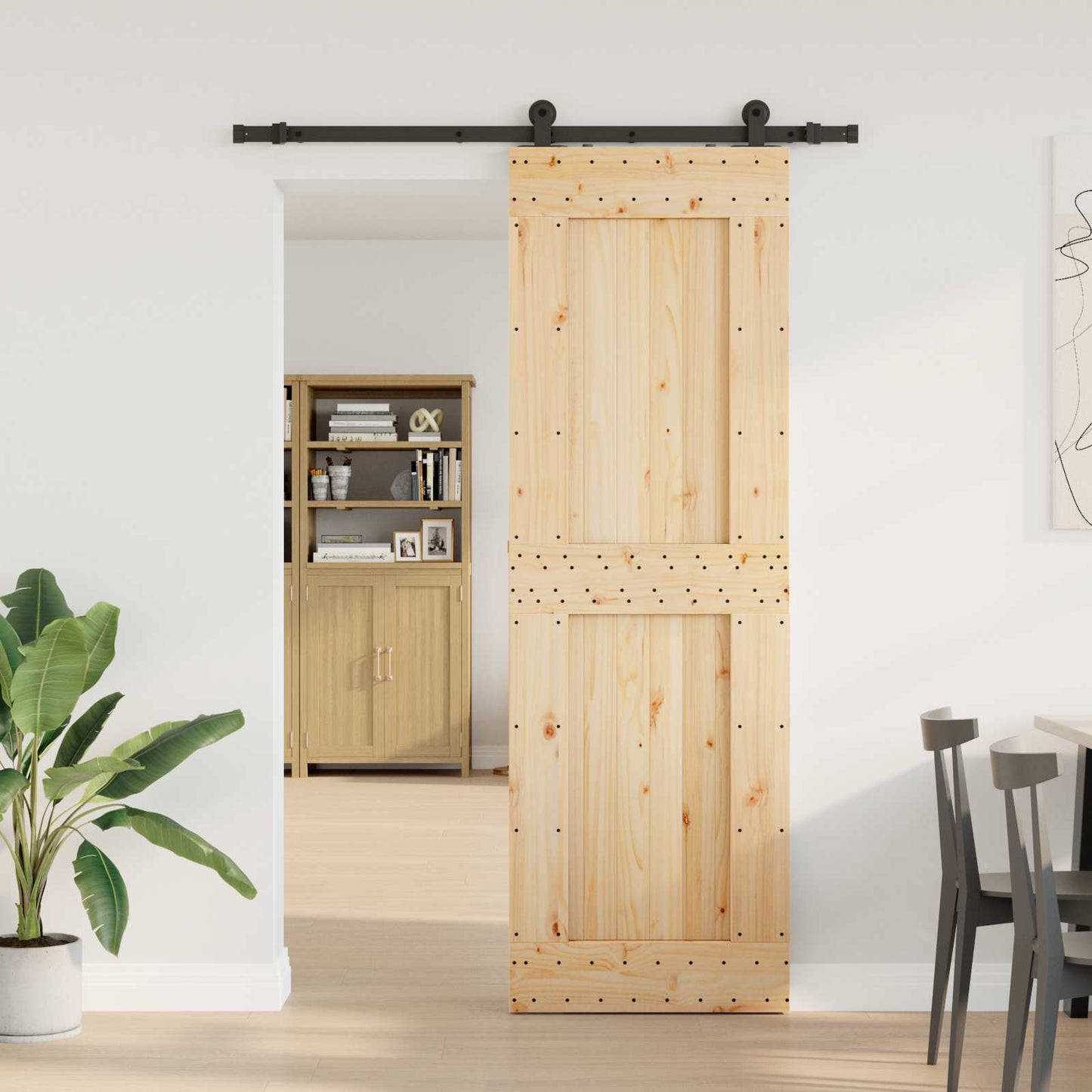Skyvedør NARVIK Naturlig og svart 70 x 210 cm (152,5 cm)