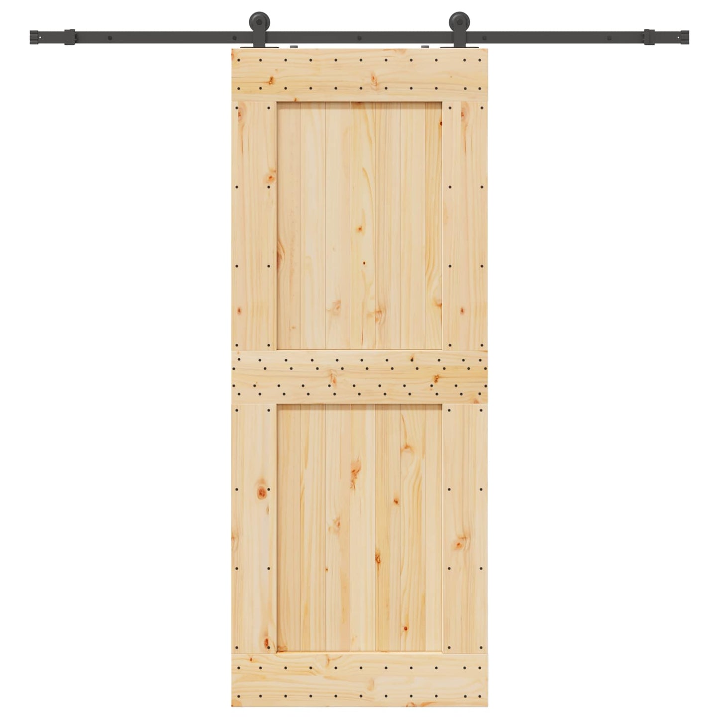 Skyvedør NARVIK Naturlig og svart 90 x 210 cm (213,5 cm)