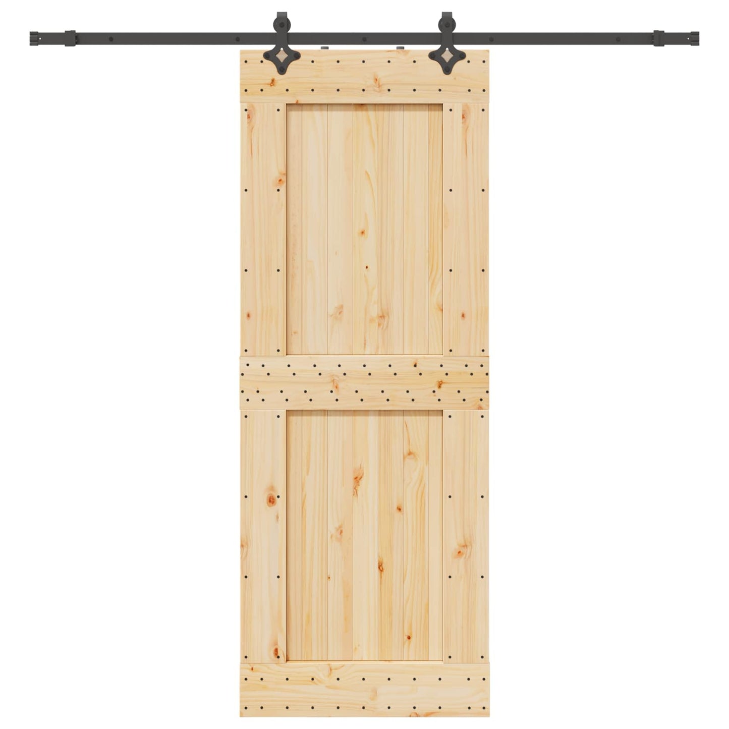 Skyvedør NARVIK Naturlig og svart 85 x 210 cm (213,5 cm)
