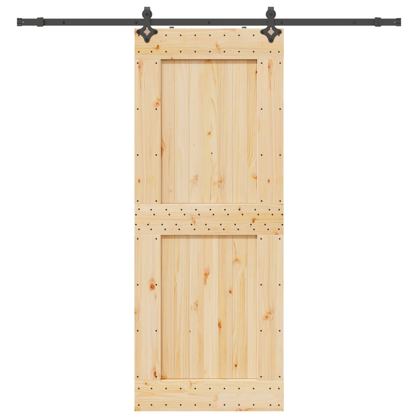 Skyvedør NARVIK Naturlig og svart 90 x 210 cm (213,5 cm)
