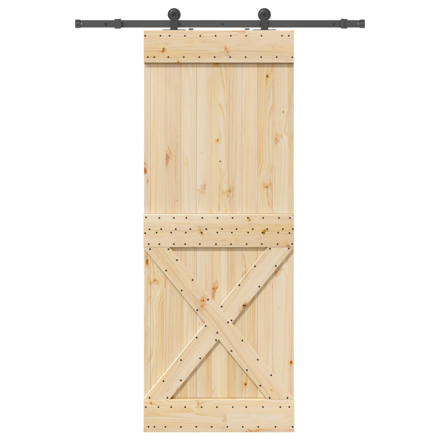 Skyvedør NARVIK Naturlig og svart 85 x 210 cm (152,5 cm)