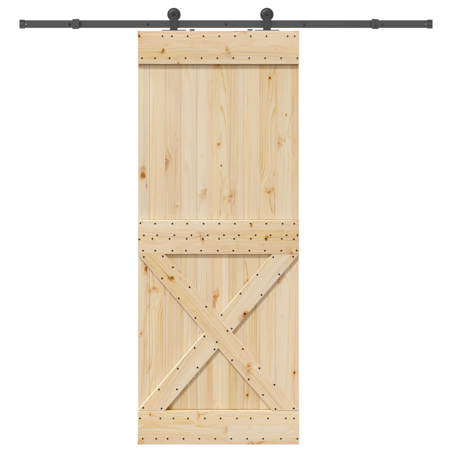 Skyvedør NARVIK Naturlig og svart 90 x 210 cm (213,5 cm)