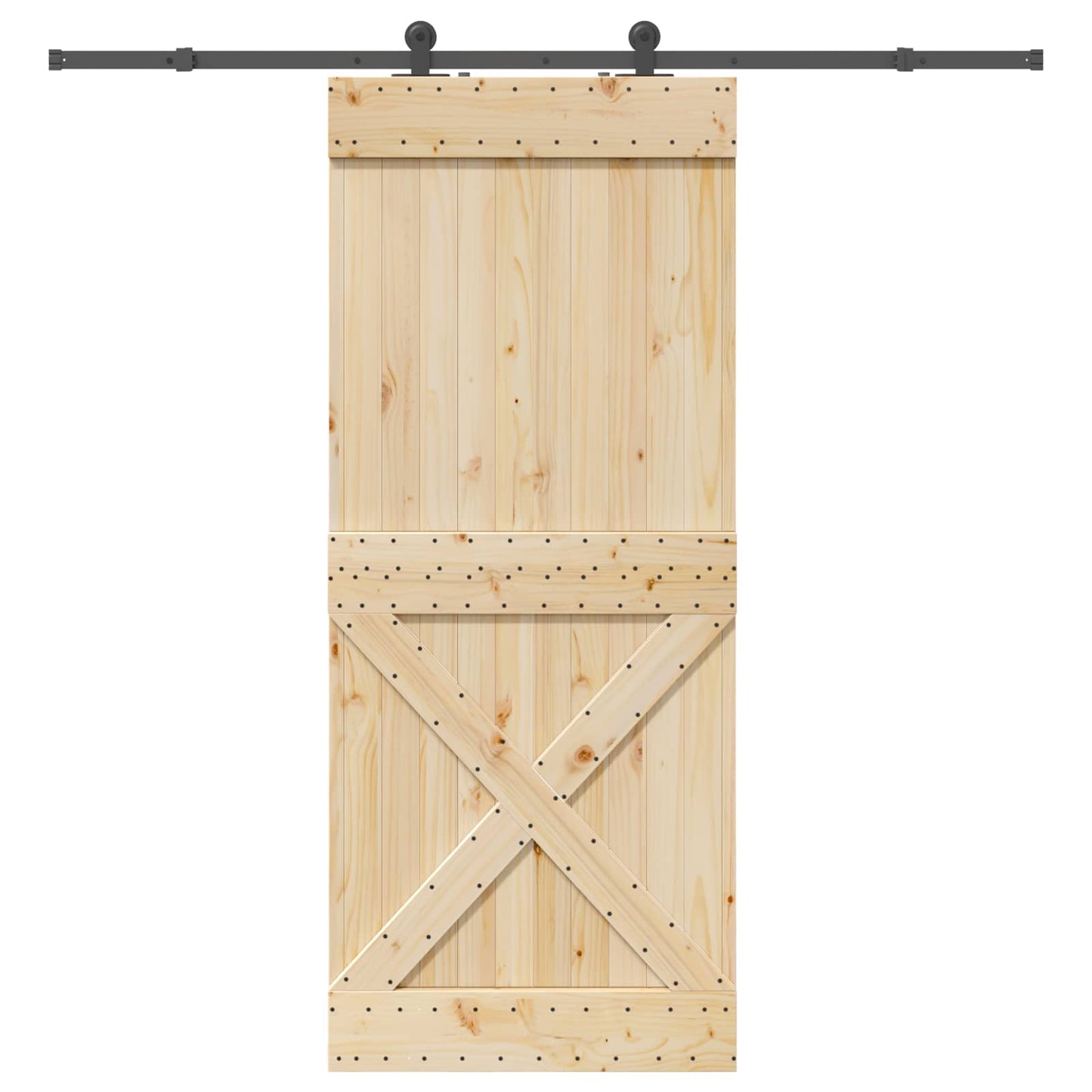 Skyvedør NARVIK Naturlig og svart 95 x 210 cm (213,5 cm)