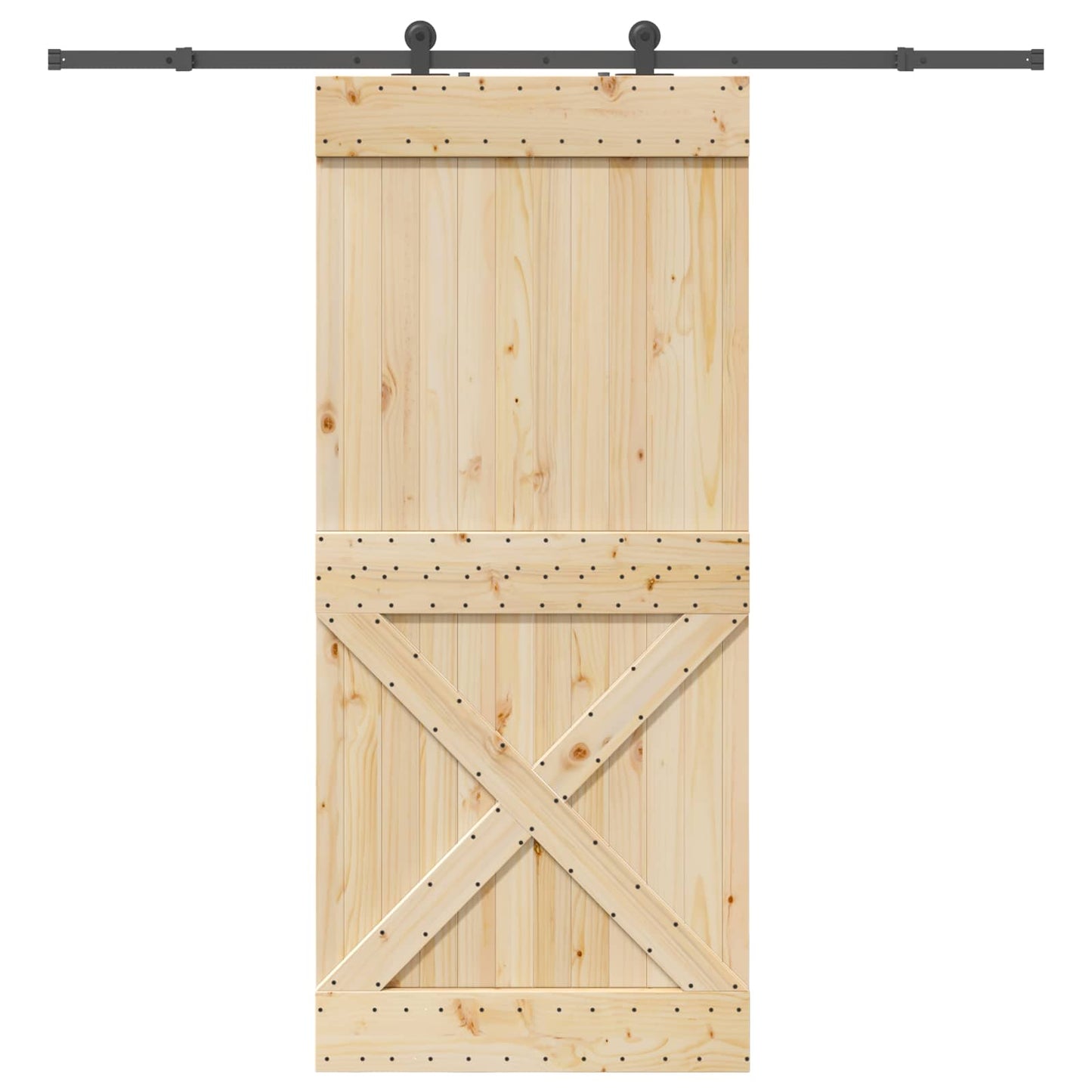 Skyvedør NARVIK Naturlig og svart 100 x 210 cm (213,5 cm)