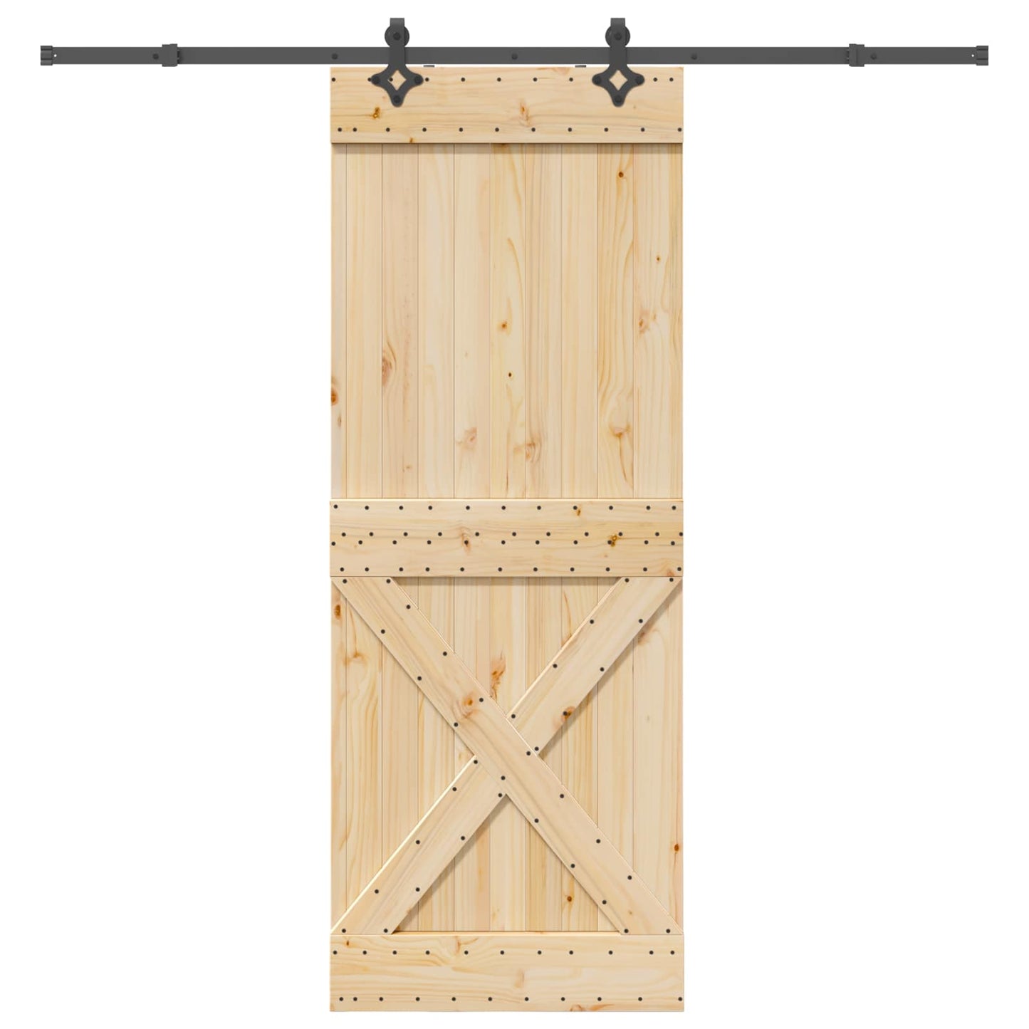 Skyvedør NARVIK Naturlig og svart 85 x 210 cm (213,5 cm)