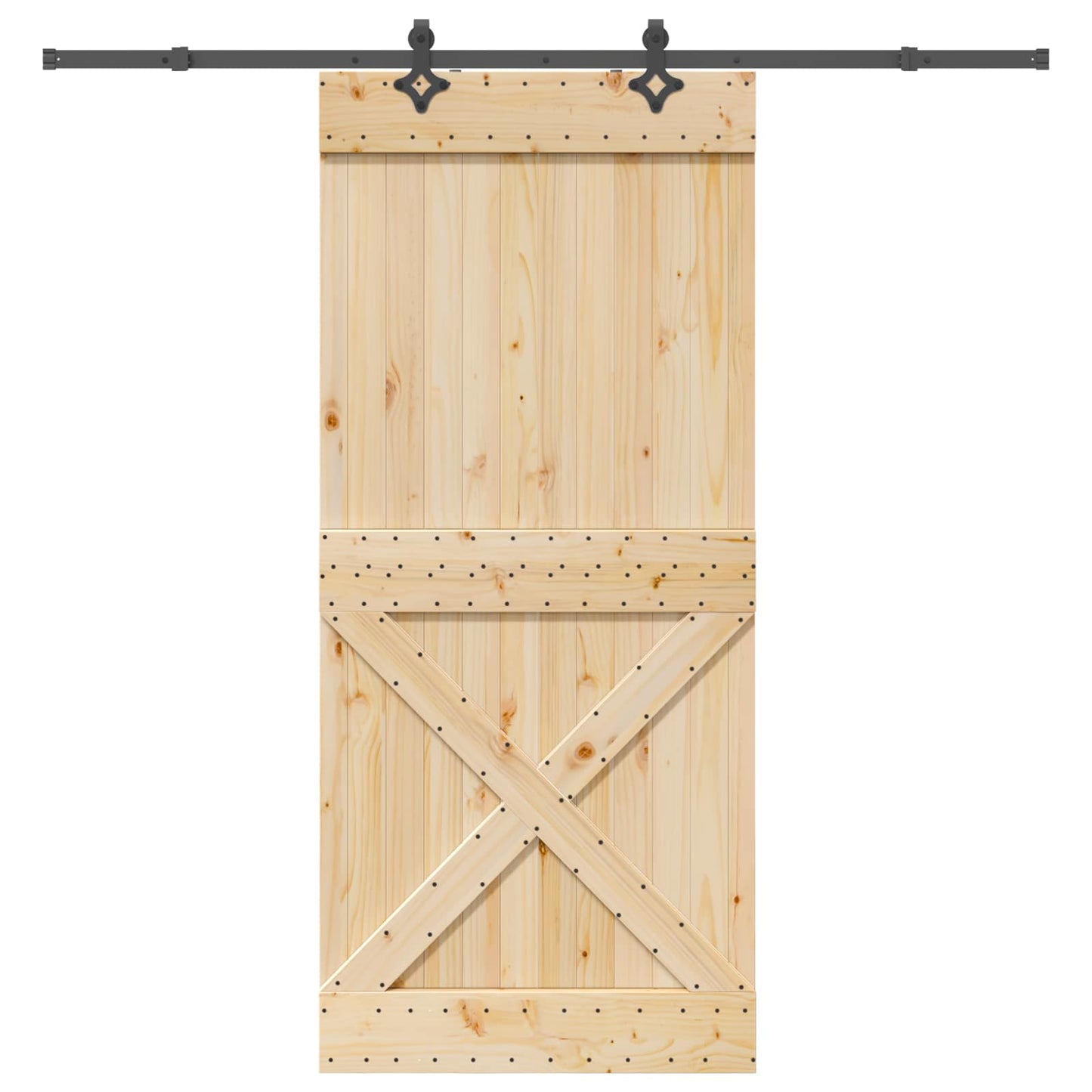 Skyvedør NARVIK Naturlig og svart 100 x 210 cm (213,5 cm)