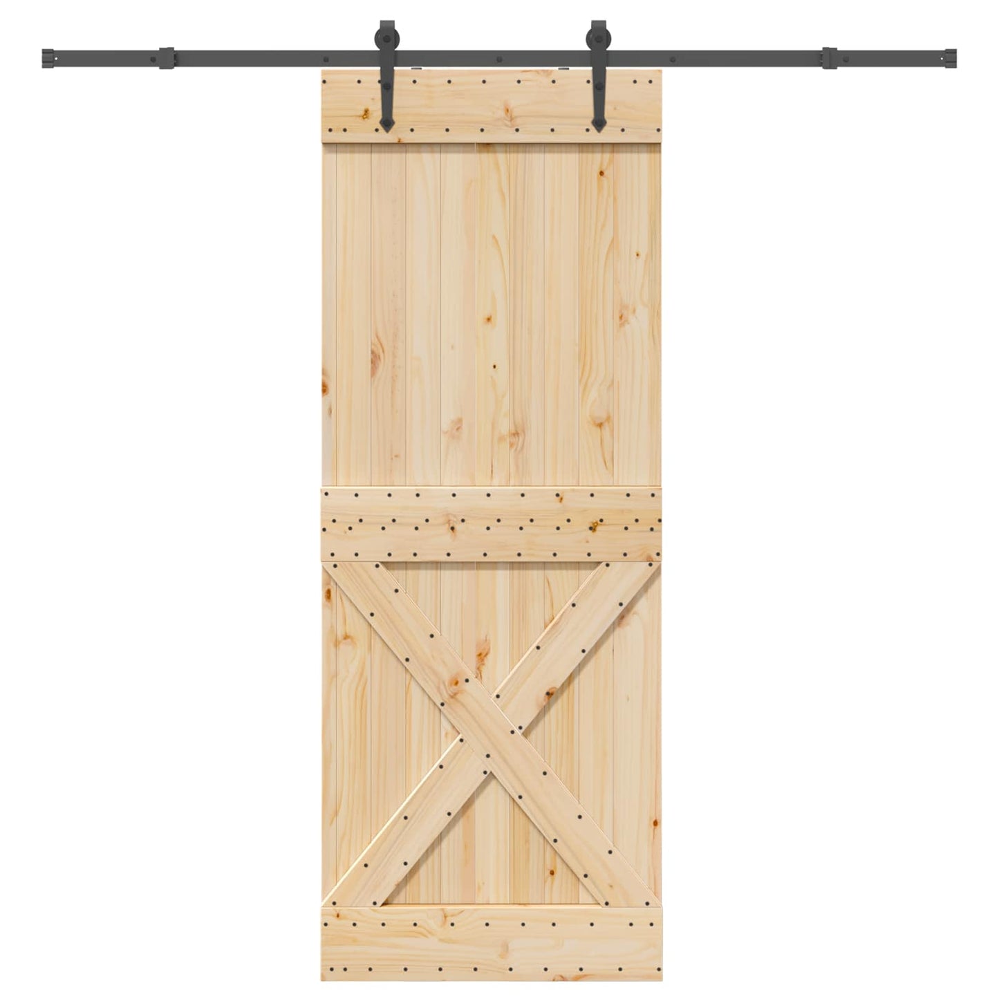 Skyvedør NARVIK Naturlig og svart 85 x 210 cm (213,5 cm)