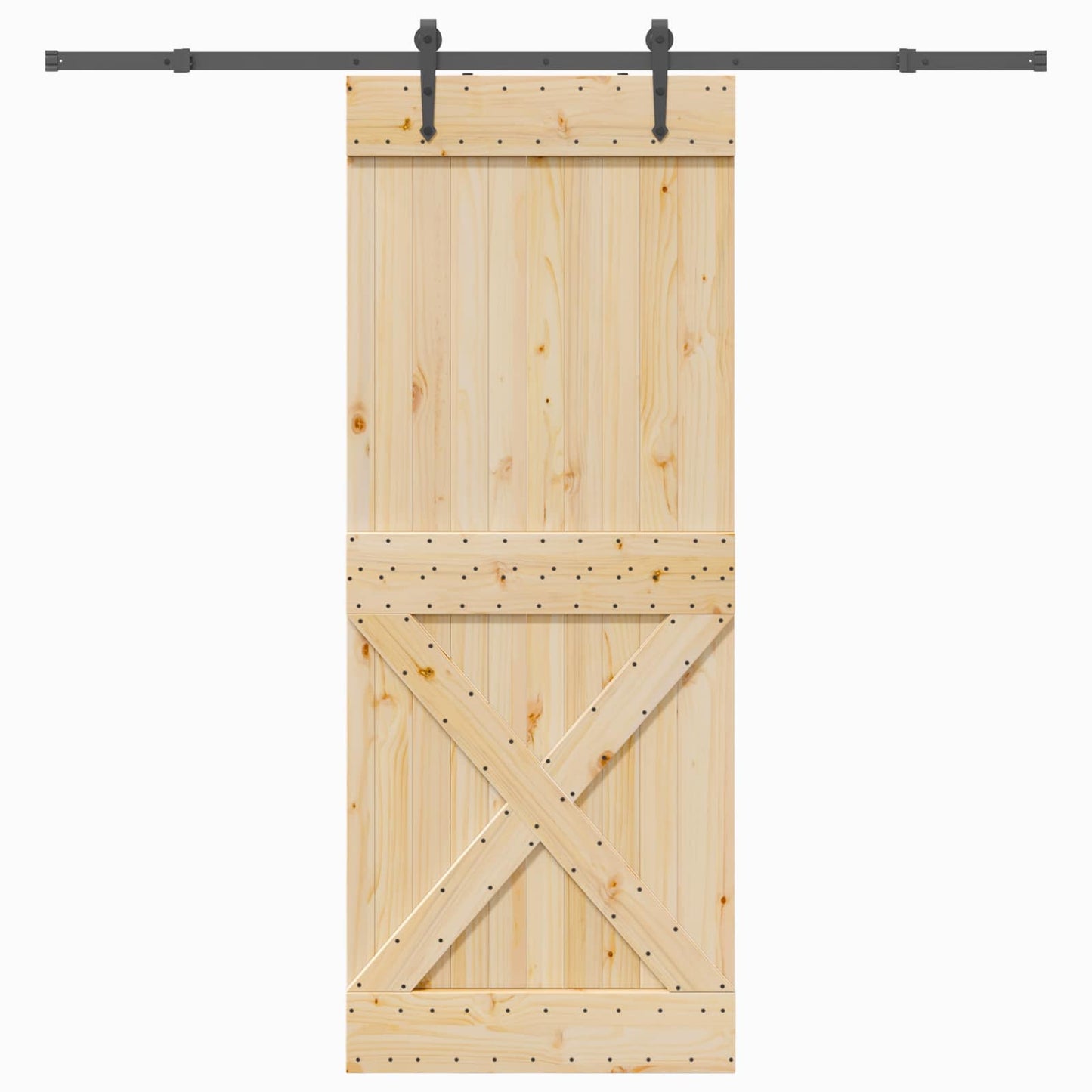Skyvedør NARVIK Naturlig og svart 90 x 210 cm (213,5 cm)