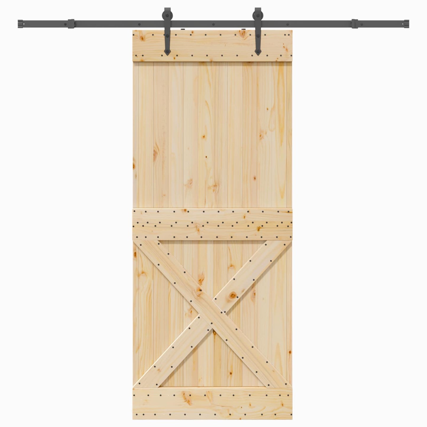 Skyvedør NARVIK Naturlig og svart 95 x 210 cm (213,5 cm)