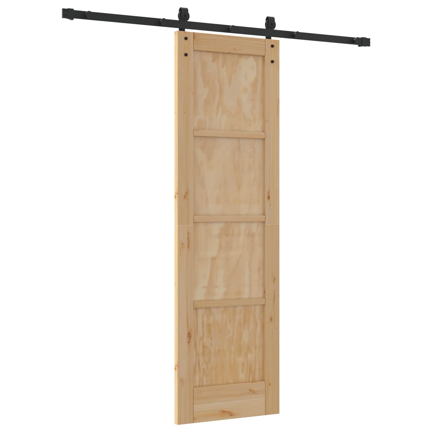 Skyvedør Naturlig og svart 61 x 198,5 cm Heltre furu