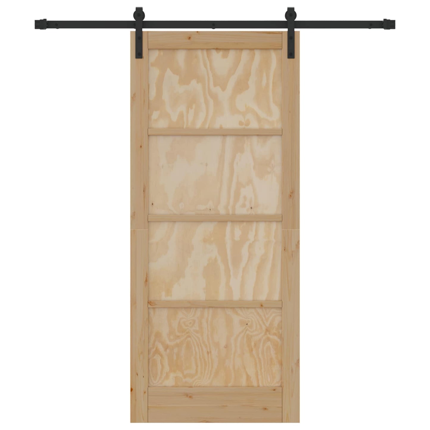 Skyvedør Naturlig og svart 86 x 198,5 cm Heltre furu