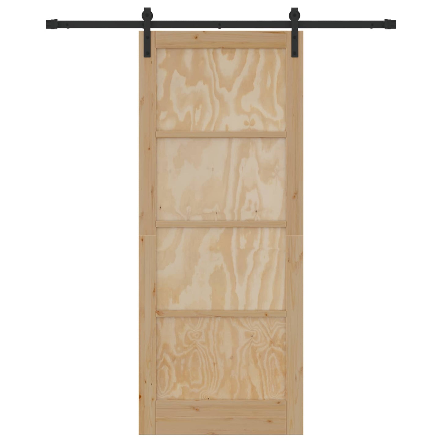 Skyvedør Naturlig og svart 86 x 211 cm Heltre furu