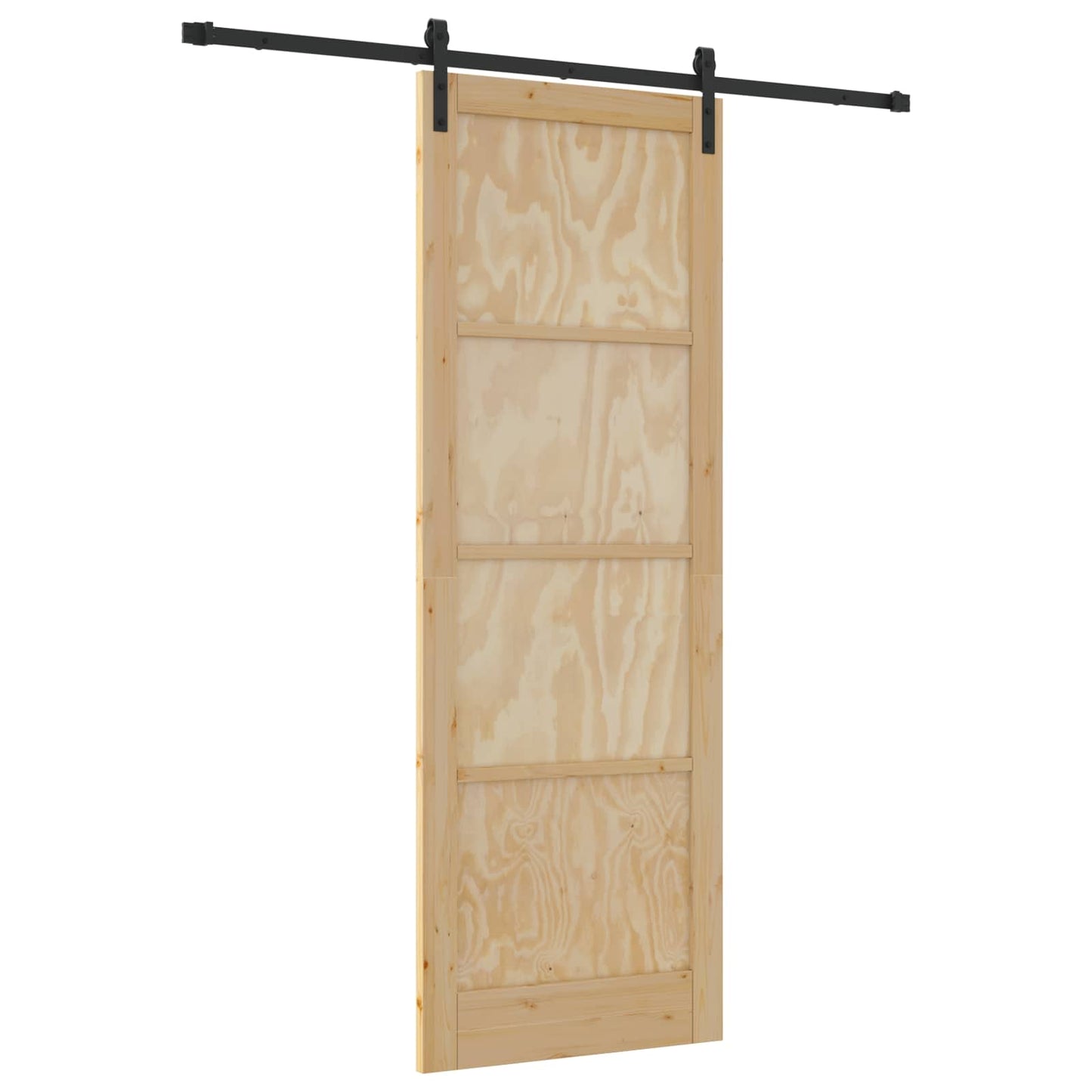 Skyvedør Naturlig og svart 83 x 232 cm Heltre furu