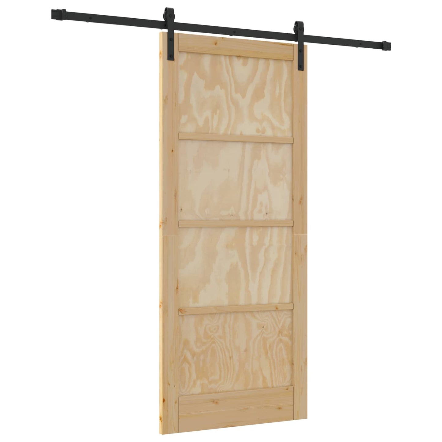 Skyvedør Naturlig og svart 86 x 198,5 cm Heltre furu