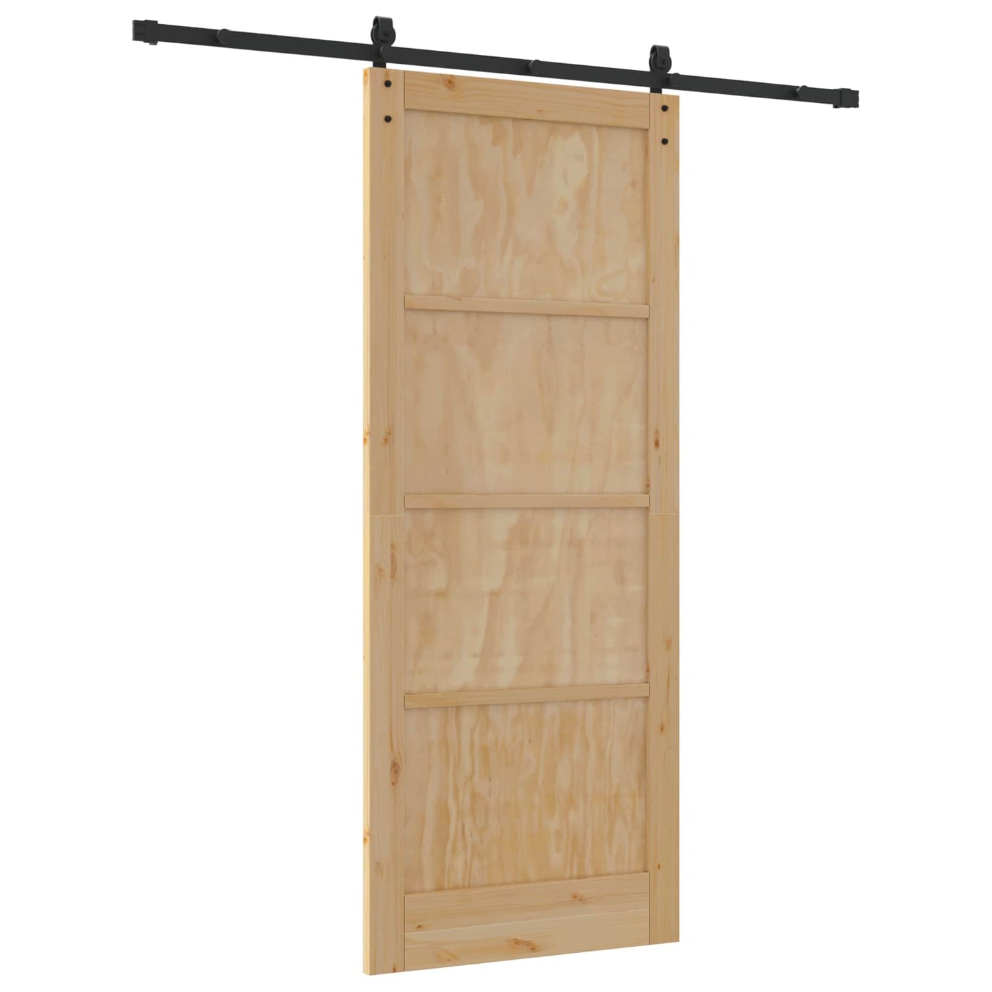 Skyvedør Naturlig og svart 86 x 211 cm Heltre furu