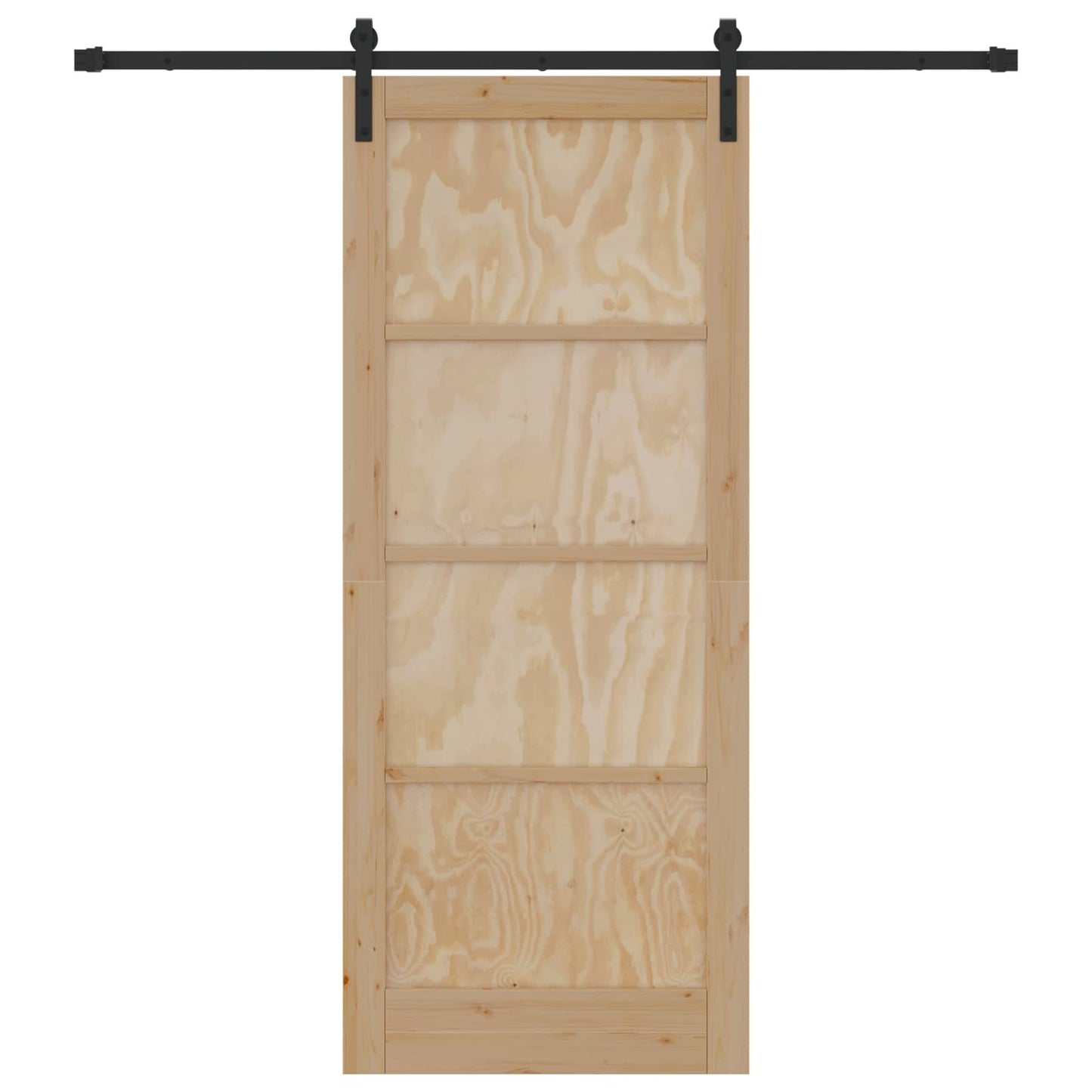 Skyvedør Naturlig og svart 86 x 211 cm Heltre furu